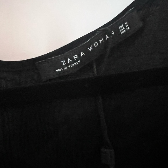 Zara Black V Neck Blouse Size M NWOT - Picture 11 of 11